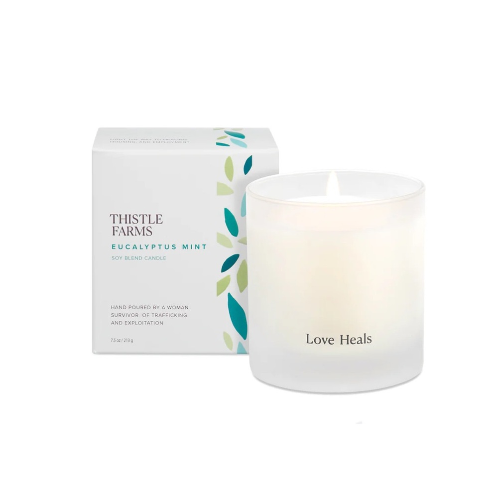 NEW boxed Thistle Farms Eucalyptus Mint Soy candle.